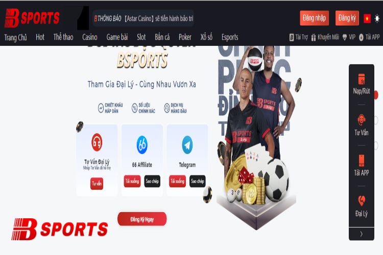 Bsport có nút liên hệ cho khách hàng ngay giao diện trang chủ