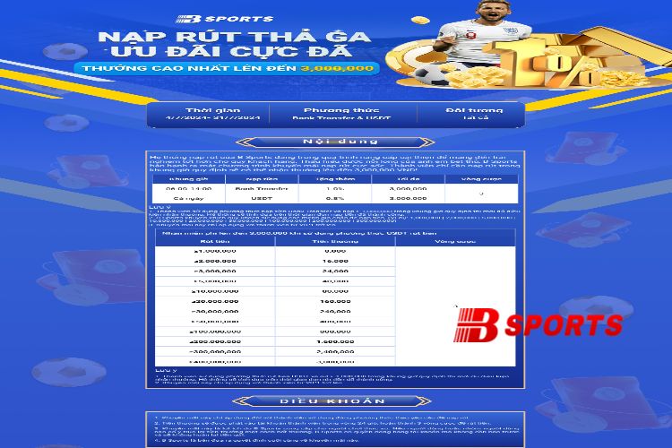 Bsports hỗ trợ bet thủ nạp rút thả ga