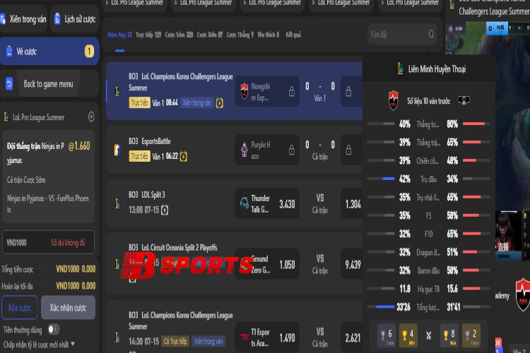 Thống kê hữu ích giúp bet thủ của Bsports đánh cược chuẩn xác hơn