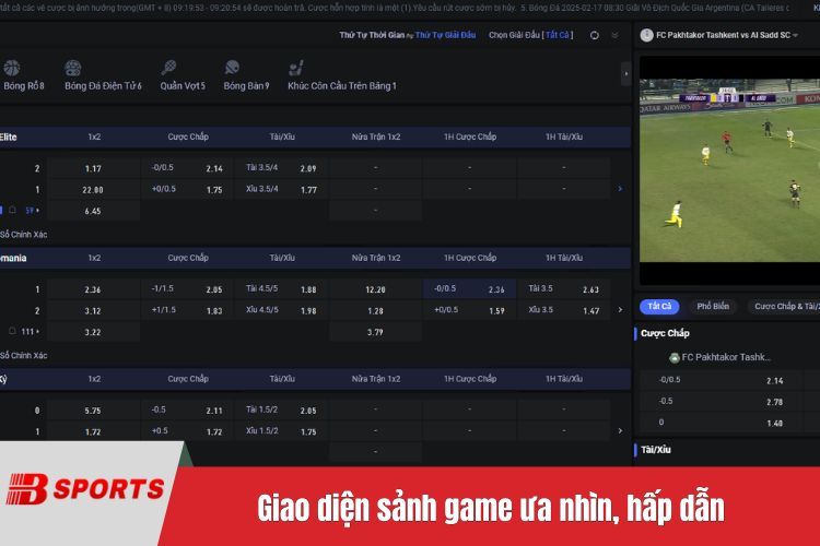 Giao diện sảnh game ưa nhìn, hấp dẫn